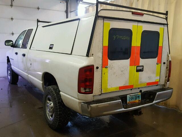 3D7KS28DX5G857442 - 2005 DODGE RAM 2500 S WHITE photo 3