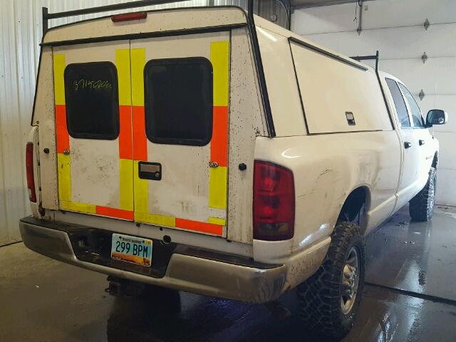 3D7KS28DX5G857442 - 2005 DODGE RAM 2500 S WHITE photo 4