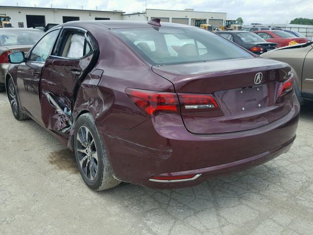 19UUB1F35FA017013 - 2015 ACURA TLX MAROON photo 3