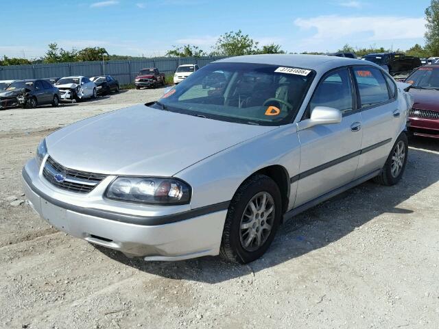 2G1WF55E619193927 - 2001 CHEVROLET IMPALA SILVER photo 2