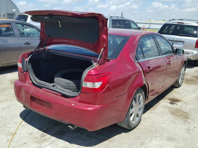 3LNHM26T17R616820 - 2007 LINCOLN MKZ MAROON photo 4