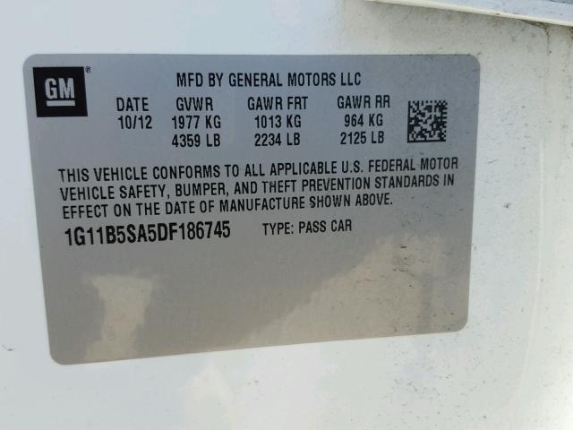 1G11B5SA5DF186745 - 2013 CHEVROLET MALIBU LS Ağ foto 10