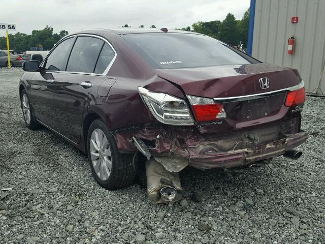 1HGCR3F92FA009703 - 2015 HONDA ACCORD BURGUNDY photo 3