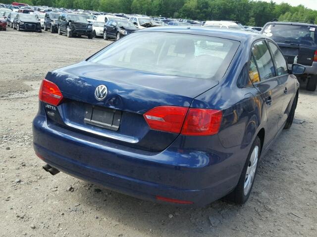 3VW2K7AJ7CM344197 - 2012 VOLKSWAGEN JETTA BASE Կապույտ լուսանկար 4