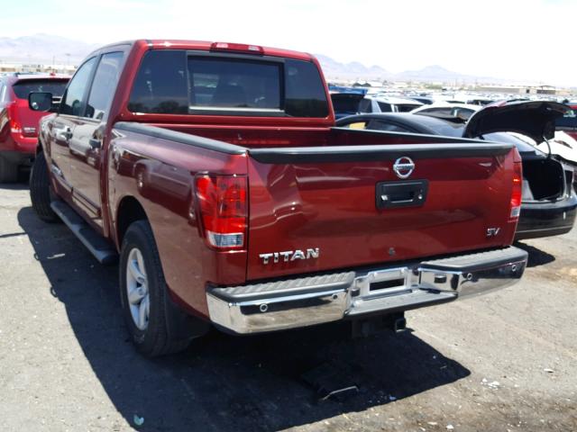 1N6AA0ED1EN500222 - 2014 NISSAN TITAN S MAROON photo 3