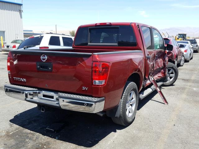 1N6AA0ED1EN500222 - 2014 NISSAN TITAN S MAROON photo 4