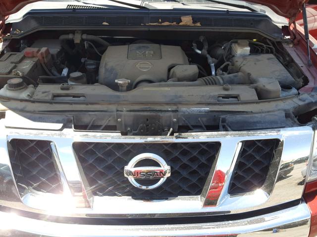 1N6AA0ED1EN500222 - 2014 NISSAN TITAN S MAROON photo 7