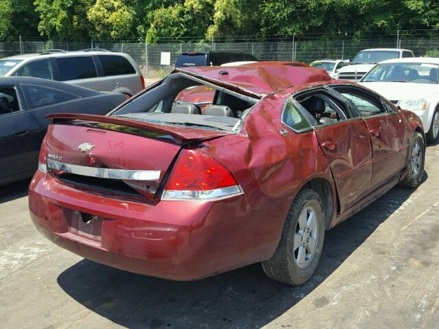 2G1WT57N391324893 - 2009 CHEVROLET IMPALA 1LT BURGUNDY photo 4