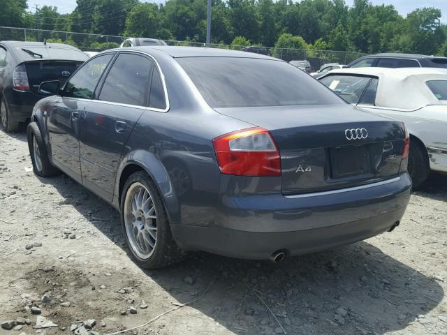 WAULT68E23A330032 - 2003 AUDI A4 3.0 QUA GRAY photo 3