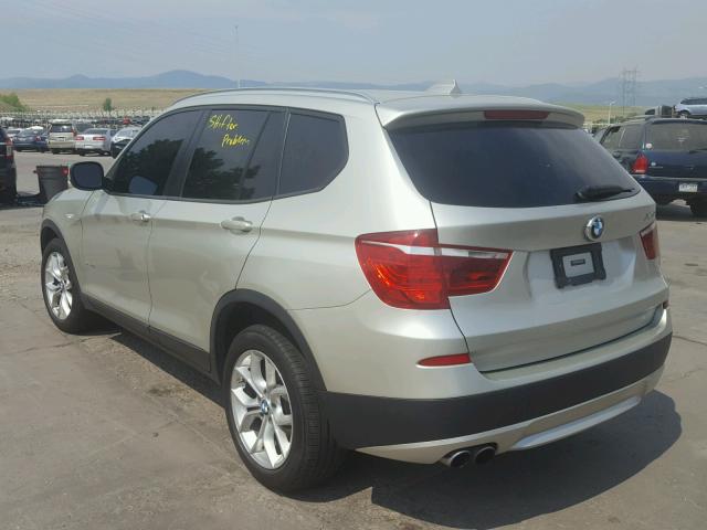 5UXWX7C53BL734055 - 2011 BMW X3 XDRIVE3 TAN photo 3