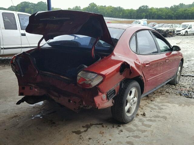 1FAFP55251A260215 - 2001 FORD TAURUS SES RED photo 4