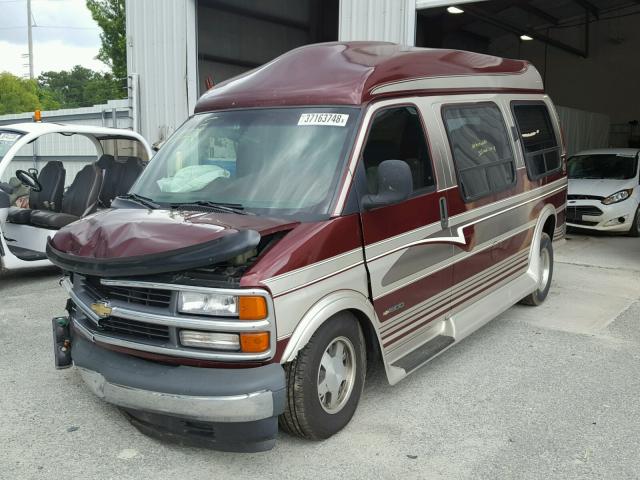 1GBFG15R1V1022386 - 1997 CHEVROLET EXPRESS G1 BURGUNDY photo 2