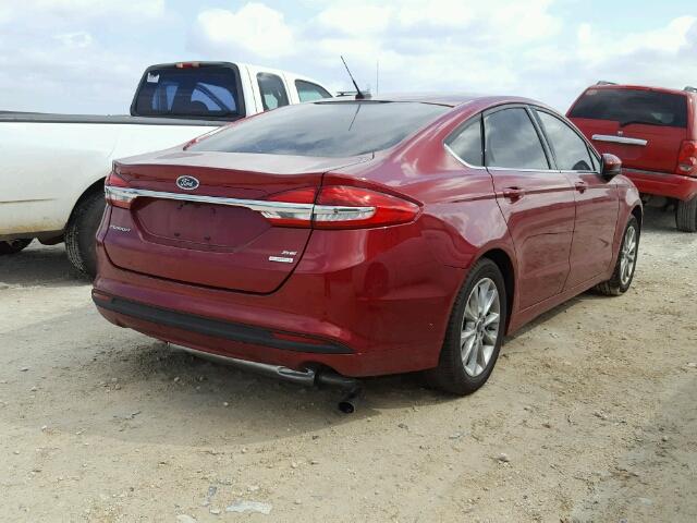 3FA6P0HD8HR257714 - 2017 FORD FUSION SE RED photo 4