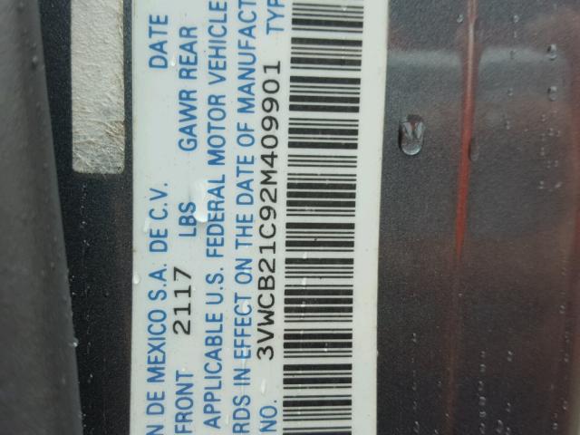 3VWCB21C92M409901 - 2002 VOLKSWAGEN NEW BEETLE 灰色 照片 10