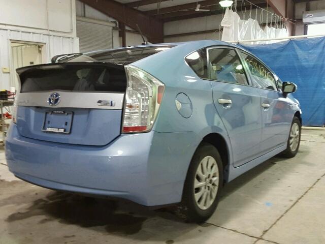 JTDKN3DP6D3040834 - 2013 TOYOTA PRIUS PLUG BLUE photo 4