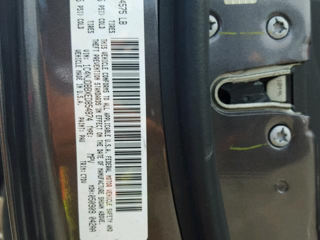 1C4NJDBBXED854874 - 2014 JEEP COMPASS SP GRAY photo 10