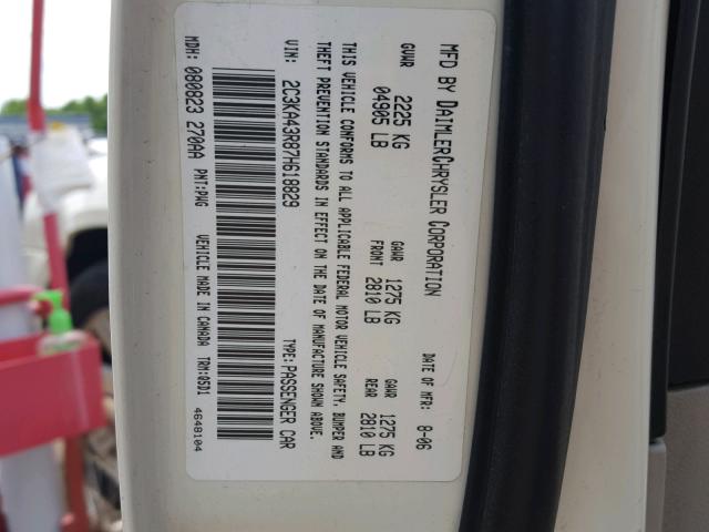 2C3KA43R87H618829 - 2007 CHRYSLER 300 WHITE photo 10