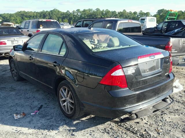 3FAHP0JGXBR280609 - 2011 FORD FUSION SEL BLACK photo 3