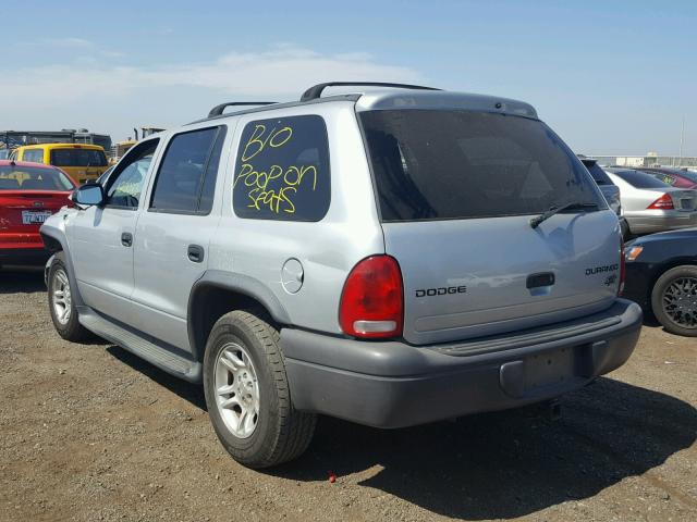 1D4HR38N53F615142 - 2003 DODGE DURANGO SP SILVER photo 3