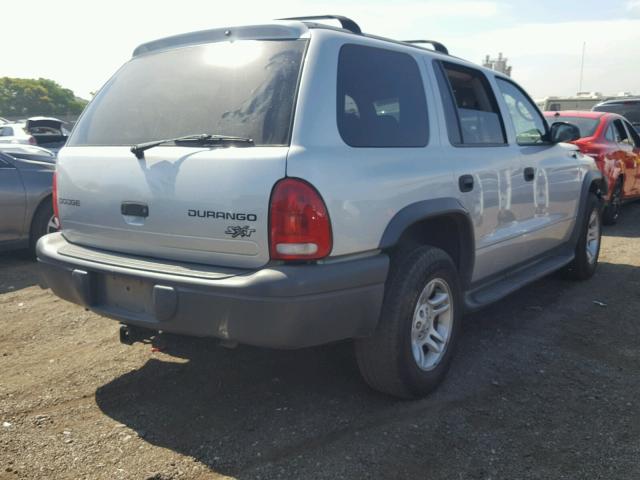 1D4HR38N53F615142 - 2003 DODGE DURANGO SP SILVER photo 4