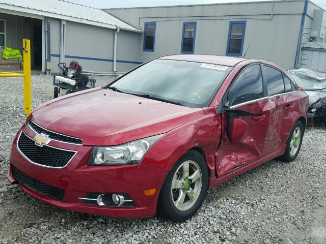 1G1PF5S91B7257158 - 2011 CHEVROLET CRUZE LT RED photo 2