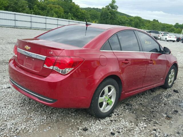 1G1PF5S91B7257158 - 2011 CHEVROLET CRUZE LT RED photo 4