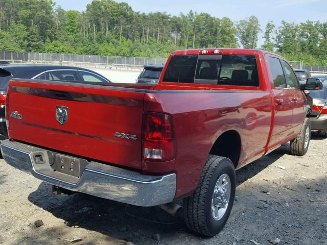 3D7UT2CL5AG146374 - 2010 DODGE RAM 2500 RED photo 4