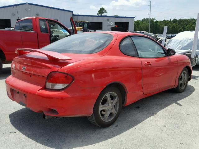 KMHJG25F91U238024 - 2001 HYUNDAI TIBURON RED photo 4