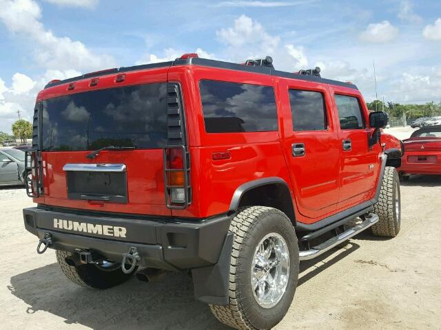 5GRGN23U84H117230 - 2004 HUMMER H2 RED photo 4