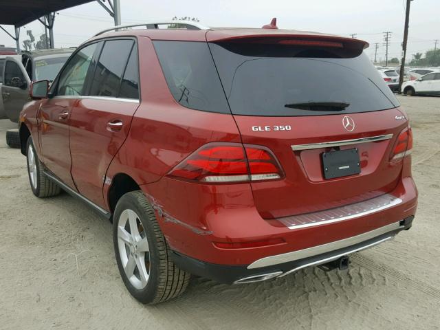 4JGDA5HB9JB011100 - 2018 MERCEDES-BENZ GLE 350 4M RED photo 3