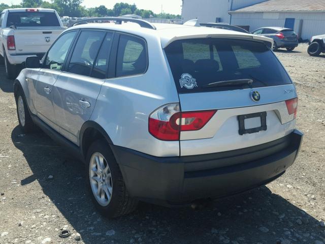 WBXPA73494WC43852 - 2004 BMW X3 2.5I SILVER photo 3