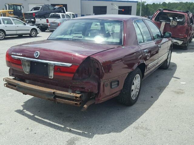 2MEFM74W44X648498 - 2004 MERCURY GRAND MARQ MAROON photo 4