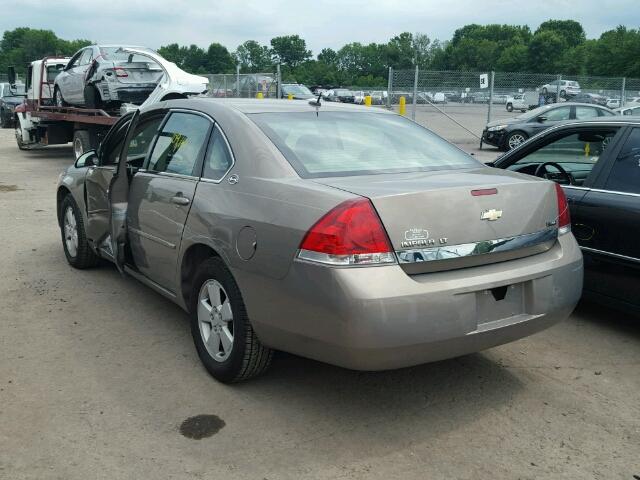 2G1WT58K179156383 - 2007 CHEVROLET IMPALA LT TAN photo 3