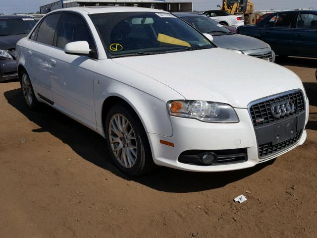 WAUDF78E78A143104 - 2008 AUDI A4 2.0T QU WHITE photo 1