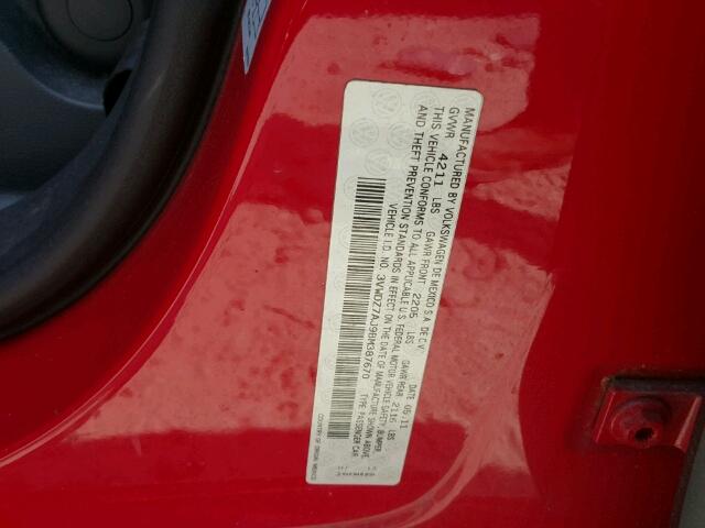 3VWDZ7AJ9BM387670 - 2011 VOLKSWAGEN JETTA RED photo 10