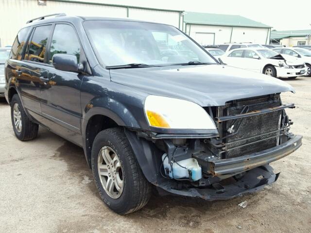 2HKYF18534H587911 - 2004 HONDA PILOT EXL GRAY photo 1