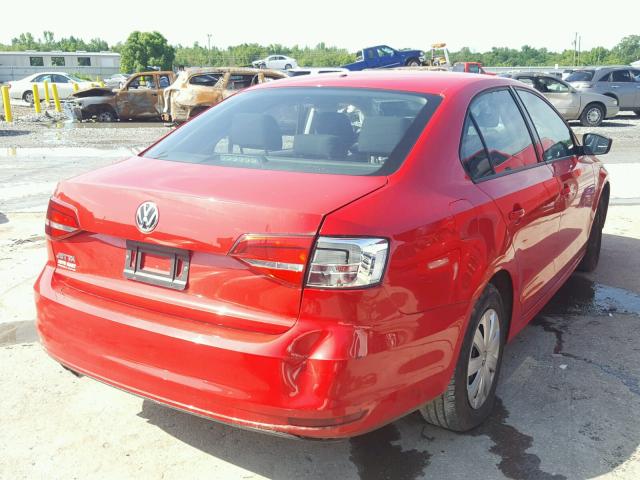 3VW2K7AJ6FM347127 - 2015 VOLKSWAGEN JETTA BASE 红色 照片 4
