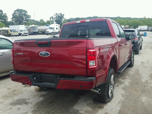 1FTEW1EF0HFB65336 - 2017 FORD F150 SUPER RED photo 4