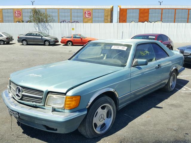 WDBCA45E2MA572725 - 1991 MERCEDES-BENZ 560 SEC BLUE photo 2