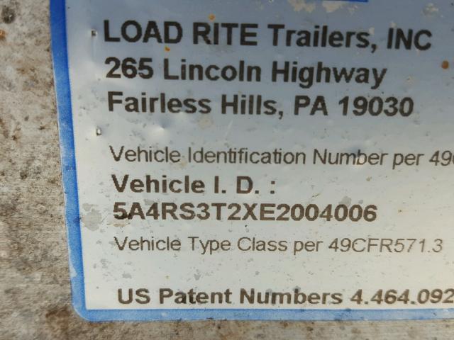 5A4RS3T2XE2004006 - 2014 UTILITY LOAD RITE SILVER photo 8