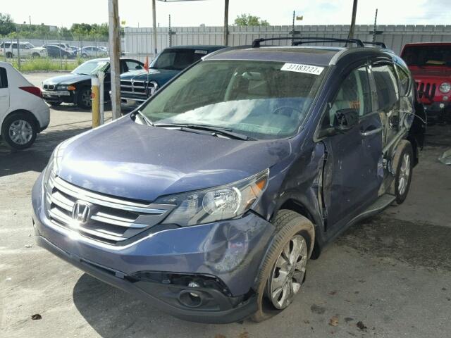 2HKRM4H70DH675537 - 2013 HONDA CR-V EX-L BLUE photo 2