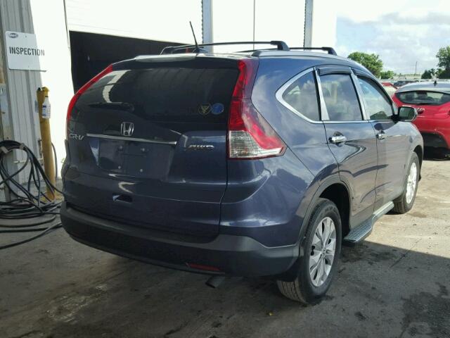 2HKRM4H70DH675537 - 2013 HONDA CR-V EX-L BLUE photo 4