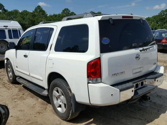 5N1BA08A57N711026 - 2007 NISSAN ARMADA SE WHITE photo 3