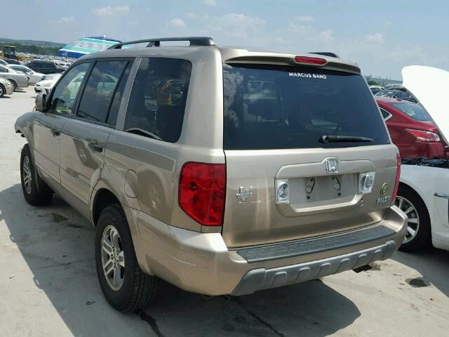 2HKYF18664H610946 - 2004 HONDA PILOT EXL GOLD photo 3