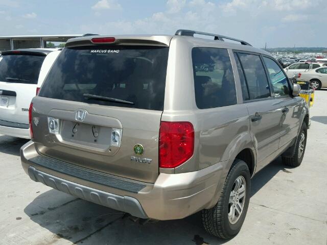 2HKYF18664H610946 - 2004 HONDA PILOT EXL GOLD photo 4