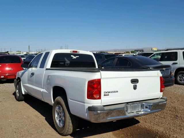 1D7HE42K85S309260 - 2005 DODGE DAKOTA SLT WHITE photo 3