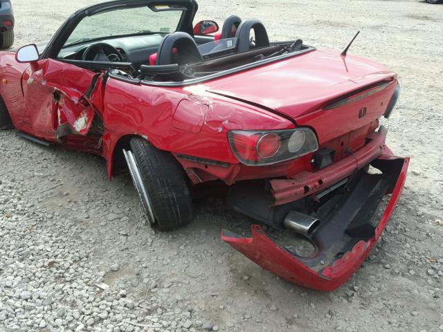 JHMAP1145YT005761 - 2000 HONDA S2000 RED photo 10