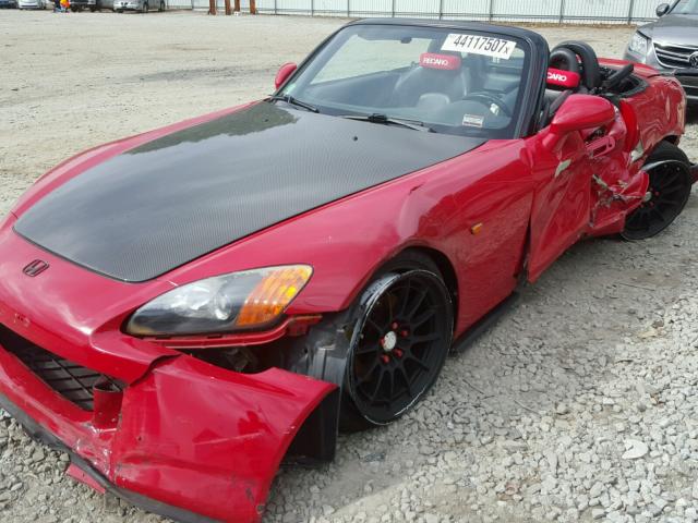 JHMAP1145YT005761 - 2000 HONDA S2000 RED photo 9