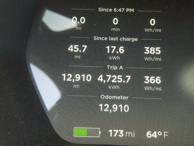 5YJSA1E25HF210953 - 2017 TESLA MODEL S BLACK photo 8