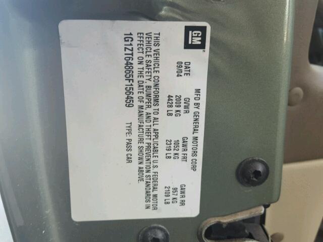 1G1ZT64865F156459 - 2005 CHEVROLET MALIBU MAX 绿色 照片 10